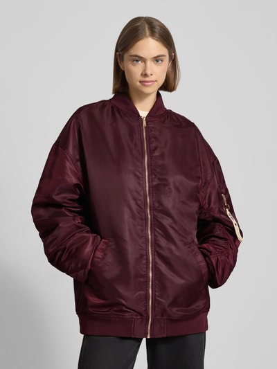 Karo Kauer Oversized Bomberjacke mit Eingrifftaschen Pflaume 4