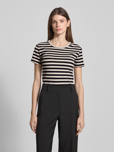 Christian Berg Woman T-Shirt in Ripp-Optik mit Rundhalsausschnitt Black 4