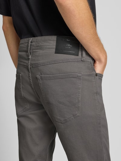 Jack & Jones Slim Fit Jeans mit Eingrifftaschen Modell 'GLENN' Mittelgrau 3