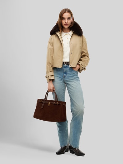 Tommy Hilfiger Handtas met handvat van echt suède met logodetail Donkerbruin - 1