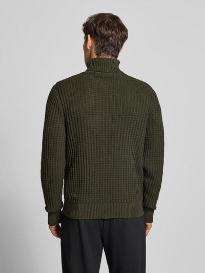 SELECTED HOMME Regular fit coltrui in wafelstructuur, model 'TOM' Donkergroen - 5