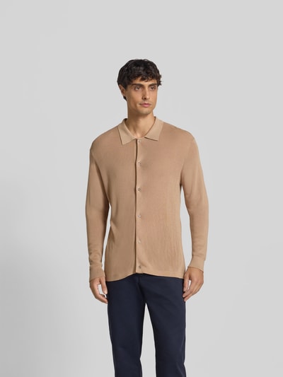 Officine Générale Jacke aus Lyocell-Mix in Strick-Optik Beige 4