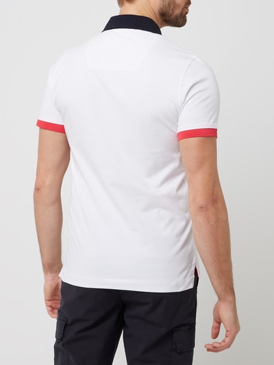 Aeronautica Militare Slim fit poloshirt met stretch  Offwhite - 5