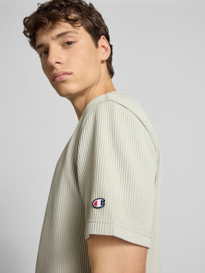 CHAMPION T-shirt met structuurmotief en ronde hals Beige - 3