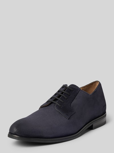 Produktfoto, buty sznurowane aus skóra bydlęca model 'velluto misto' von JOOP! SHOES, granatowe odcienie, gładka tekstura, kontekst: buty sznurowane męskie od JOOP! SHOES