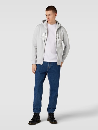 Alpha Industries Sweatjack met labelprint, model 'Basic' Lichtgrijs - 1