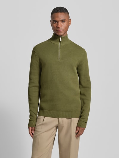 SELECTED HOMME Regular fit schipperstrui van puur biologisch katoen, model 'DANE' Olijfgroen - 4