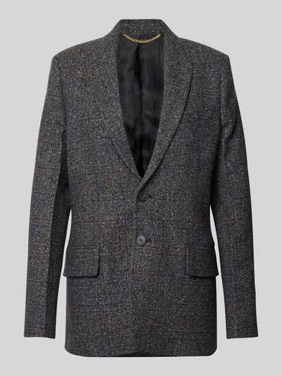 Produktfoto, Regular Fit Longblazer mit Kettendetail von Victoria Beckham aus melangierter Baumwolle mit Strukturmuster, Reverskragen und Pattentaschen.
