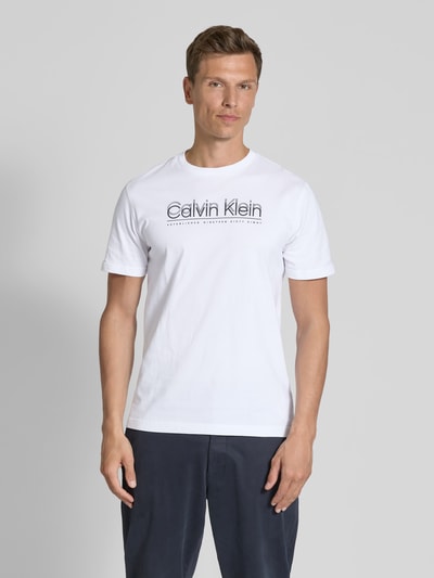 CK Calvin Klein T-Shirt mit Label-Print Weiss 4