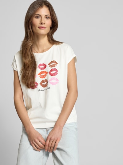 Vero Moda Relaxed Fit T-Shirt aus reiner Baumwolle Modell 'CYSMA' Offwhite 3