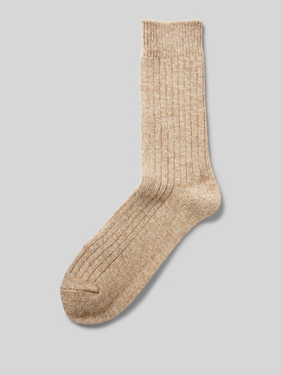 camano Socken mit geripptem Abschluss Camel 1