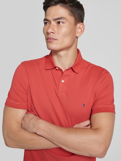 Tommy Hilfiger Regular fit poloshirt met logostitching Roestrood - 3