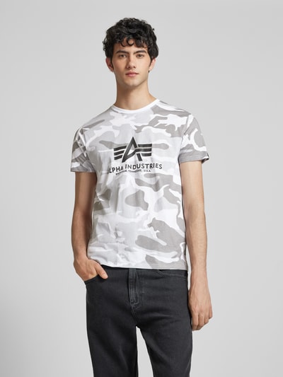 Alpha Industries T-Shirt mit Label-Print Weiss 4