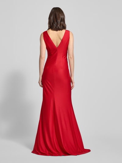 TROYDEN COLLECTION Sukienka wieczorowa z dekoltem w serek Czerwony 5