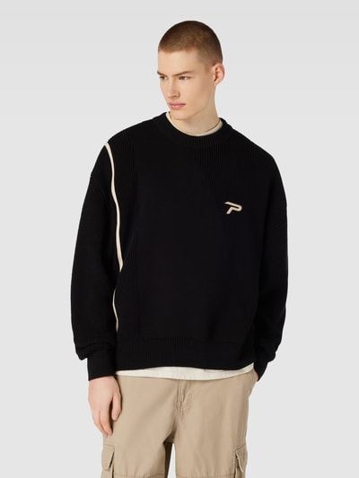 Pegador Gebreide pullover met contraststrepen, model 'DEARY' Zwart - 4