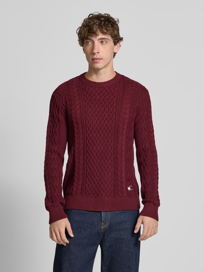 Tommy Jeans Slim fit gebreide pullover van katoenmix Bordeaux - 4