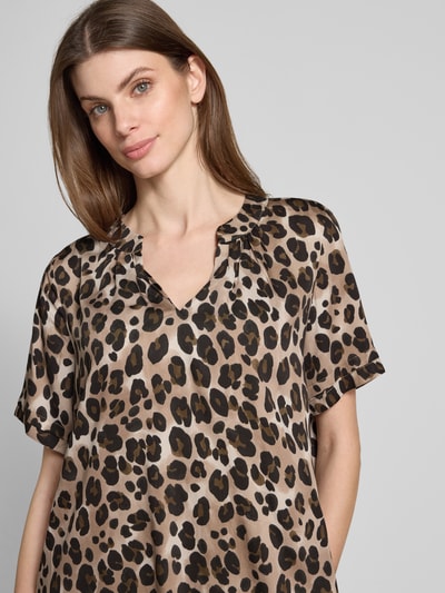 Smith and Soul Bluzka o kroju regular fit z wiskozy z dekoltem w serek Beżowy 3