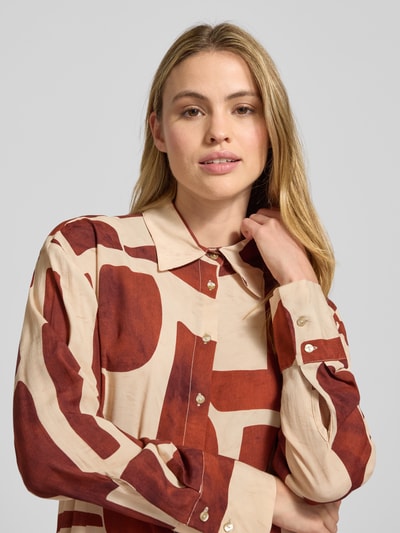 Mango Regular Fit Hemdbluse mit Manschetten Modell 'PARISI' Rostrot 3