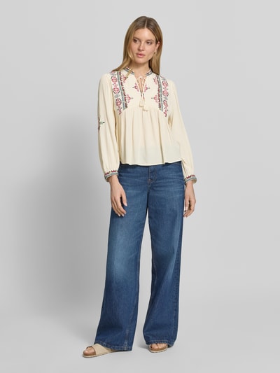 ba&sh Tunikabluse mit Motiv-Stitching Modell 'TILT' Beige 1