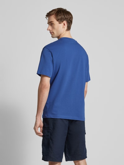 Mango T-Shirt mit geripptem Rundhalsausschnitt Jeansblau 5