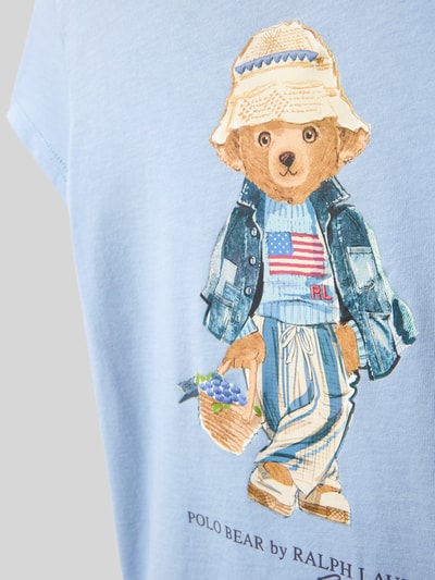 Produktfoto, Regular Fit T-Shirt aus reiner Baumwolle mit Polo Bear von Polo Ralph Lauren Kids, jednolita optyka, krój regular fit, nadruk Polo Bear, okrągły dekolt, krótkie rękawy, dzianina jersey, czysta bawełna