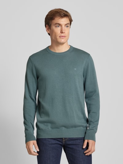 Christian Berg Men Strickpullover mit Woll-Anteil und Rundhalsausschnitt Metallic Tuerkis 4