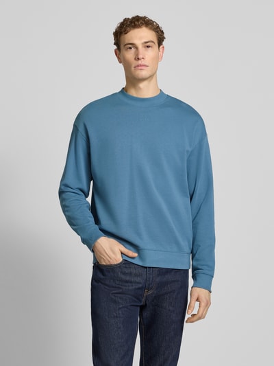 HUGO Regular Fit Sweatshirt aus reiner Baumwolle Modell 'DAPOCREW' Rauchblau 4
