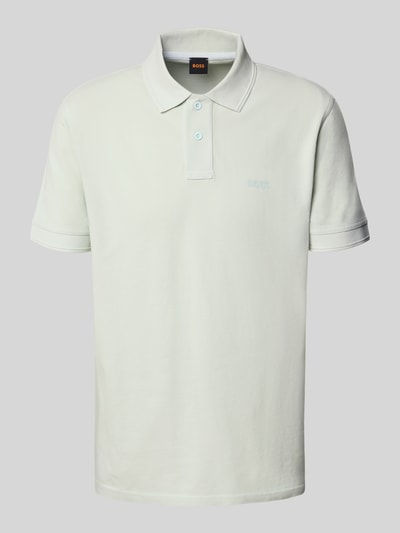 BOSS Orange Slim Fit Poloshirt mit Label-Print Modell 'Prime' Hellblau 2