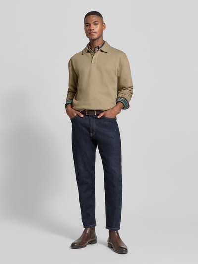 MCNEAL Poloshirt met ribboorden Roodbruin - 1