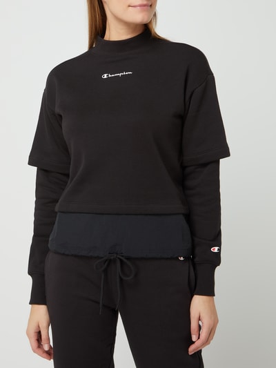 CHAMPION Custom fit sweatshirt in 2-in-1-look Zwart - 4