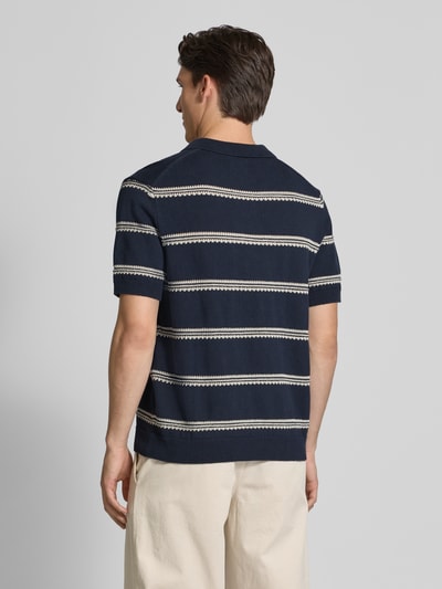 MCNEAL Relaxed fit gebreide polo met V-hals Donkerblauw - 5