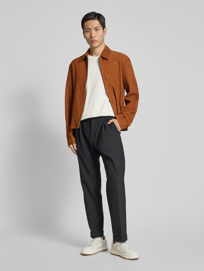 CK Calvin Klein Leren blouson met tweewegsritssluiting Hazelnoot - 1