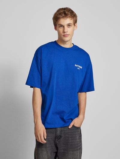 REVIEW Oversized T-Shirt mit Label-Print Royal 4