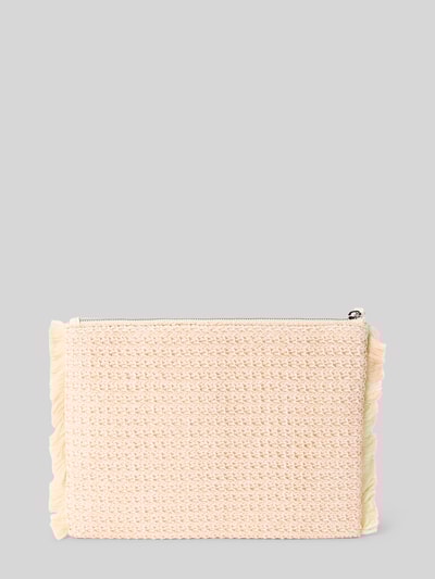 HUGO Clutch mit Logo-Stitching und Fransen Modell 'Becky' Offwhite 4