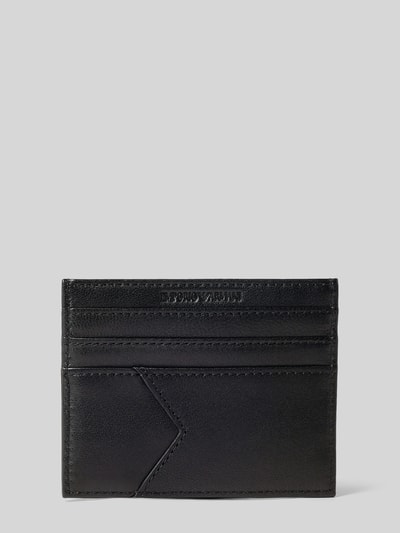 Emporio Armani Kartenetui aus Schafsnappa mit Label-Applikation Black 2