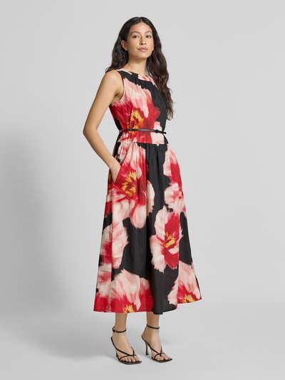 DKNY Sukienka midi z paskiem Czarny 1
