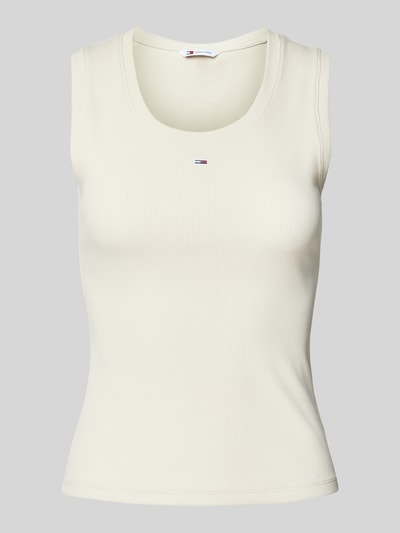 Tommy Jeans Tanktop met boothals, model 'ESSENTIALS' Offwhite - 2