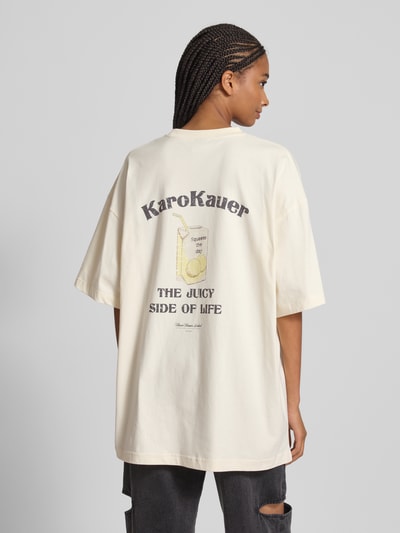 Karo Kauer Oversized T-Shirt mit Label-Print Offwhite 5