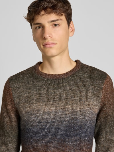 Blend Gebreide pullover met ronde hals, model 'DANNIE' Olijfgroen - 3