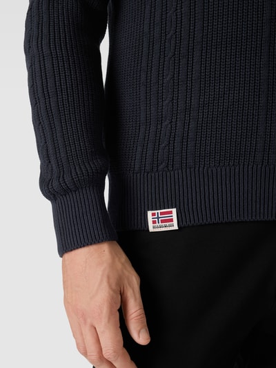 Napapijri Strickpullover mit Zopfmuster Modell 'TRONDHEIM' Black 3