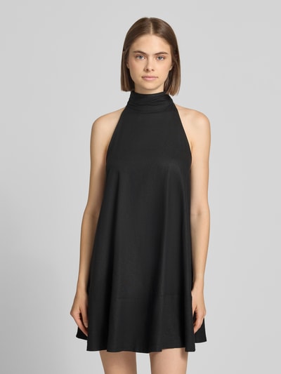 Topshop Minikleid aus Leinen-Mix mit Neckholder Modell 'SARA' Black 4