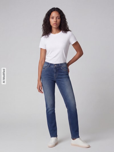MAC Straight Fit Jeans aus Baumwoll-Mix Modell 'Carrie' Blau 1