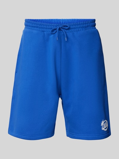 REVIEW Regular Fit Sweatshorts mit Label-Print Royal 2