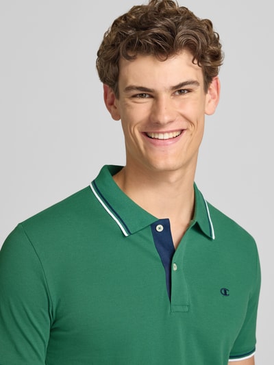 Champion slim fit poloshirt met labelstitching Groen - 3