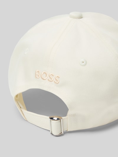 BOSS Orange Czapka z daszkiem z czystej Bawełna Model 'LETTYE' Złamany biały 3