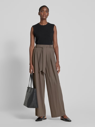 Cambio Straight Leg Stoffhose mit Bindegürtel Modell 'ANNY' Oliv 1