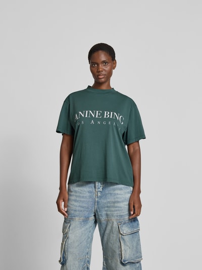 Anine Bing Oversized T-Shirt mit Logo-Print Dunkelgruen 4
