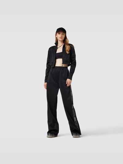 ROTATE Cropped Sweatjacke mit Label-Details Black 1