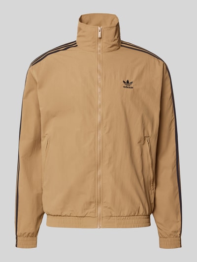 adidas Originals Kurtka treningowa o kroju regular fit z wyhaftowanym logo model ‘Classic’ Beżowy 2