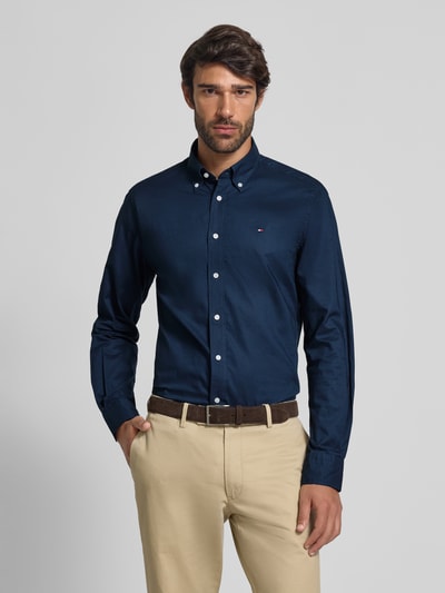 Tommy Hilfiger Regular Fit Businesshemd aus reiner Baumwolle Marine 4